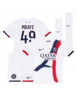 Paris Saint-Germain Ibrahim Mbaye #49 Bortedraktsett Barn 2025-26 Korte ermer (+ bukser)